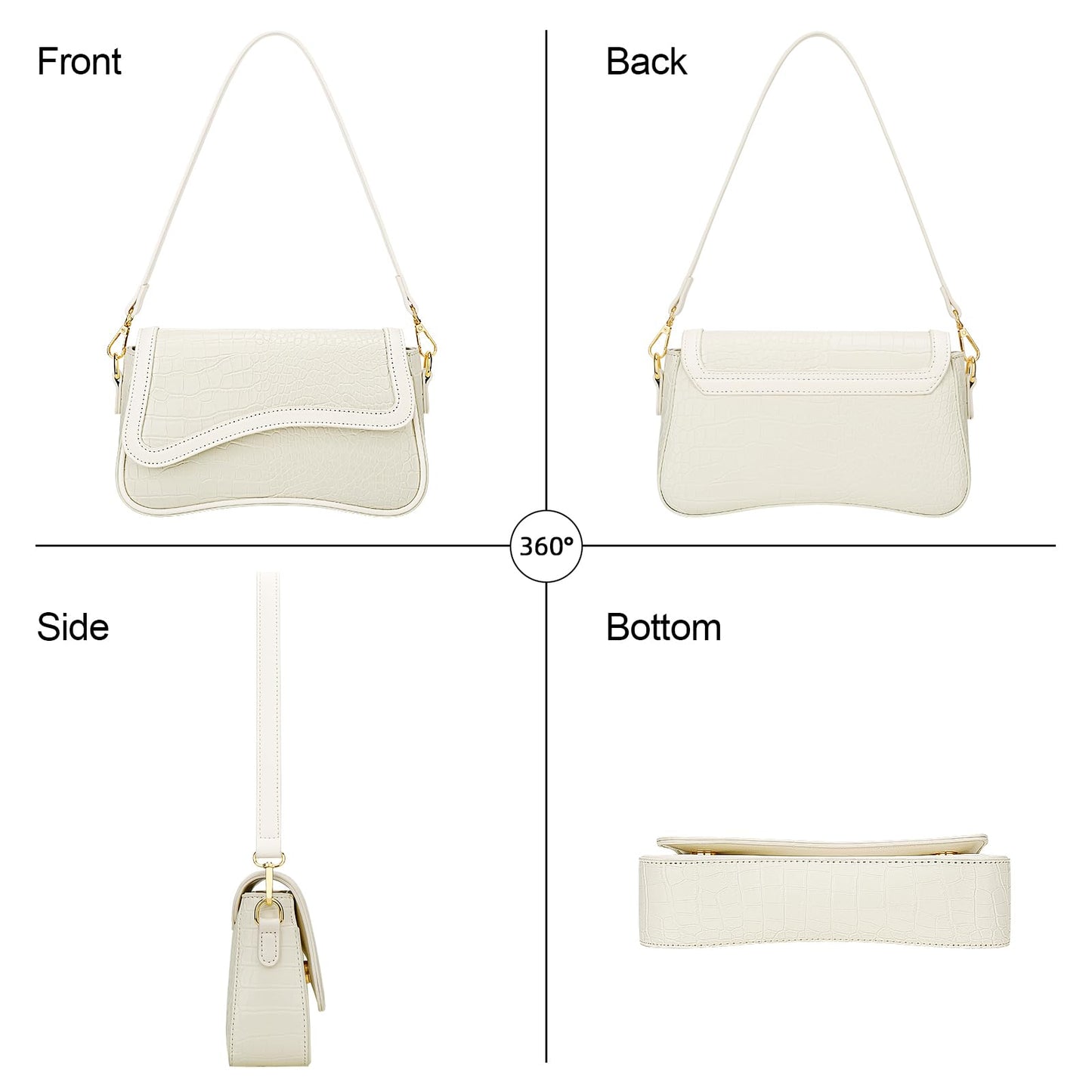 KKXIU Shoulder Bag for Women Small Clutch Purses Cute Hobo Handbag Trendy Underarm Bag