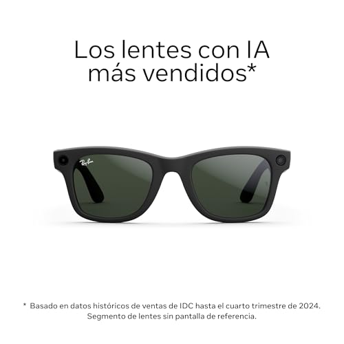Ray-Ban Meta (Gen 1), Wayfarer, Shiny Black | Smart AI Glasses for Men, Women — 12 MP Ultra-Wide Camera, Open-Ear Speakers for Audio, Video Recording and Bluetooth — Green Lenses — Wearable Technology