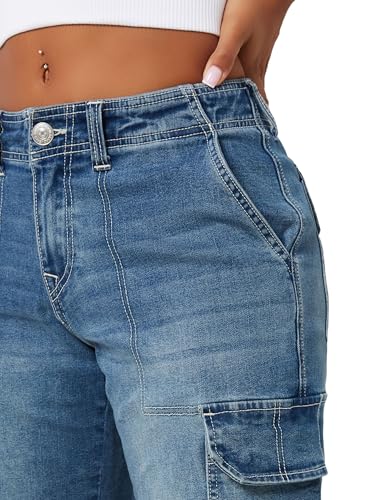 True Religion Women's SN Cargo Denim Pant: Elevated Style with Functional Utility