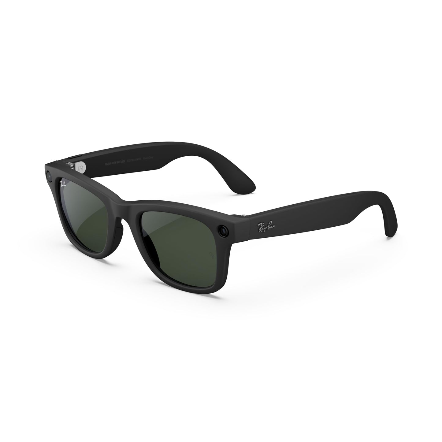Ray-Ban Meta (Gen 1), Wayfarer, Shiny Black | Smart AI Glasses for Men, Women — 12 MP Ultra-Wide Camera, Open-Ear Speakers for Audio, Video Recording and Bluetooth — Green Lenses — Wearable Technology