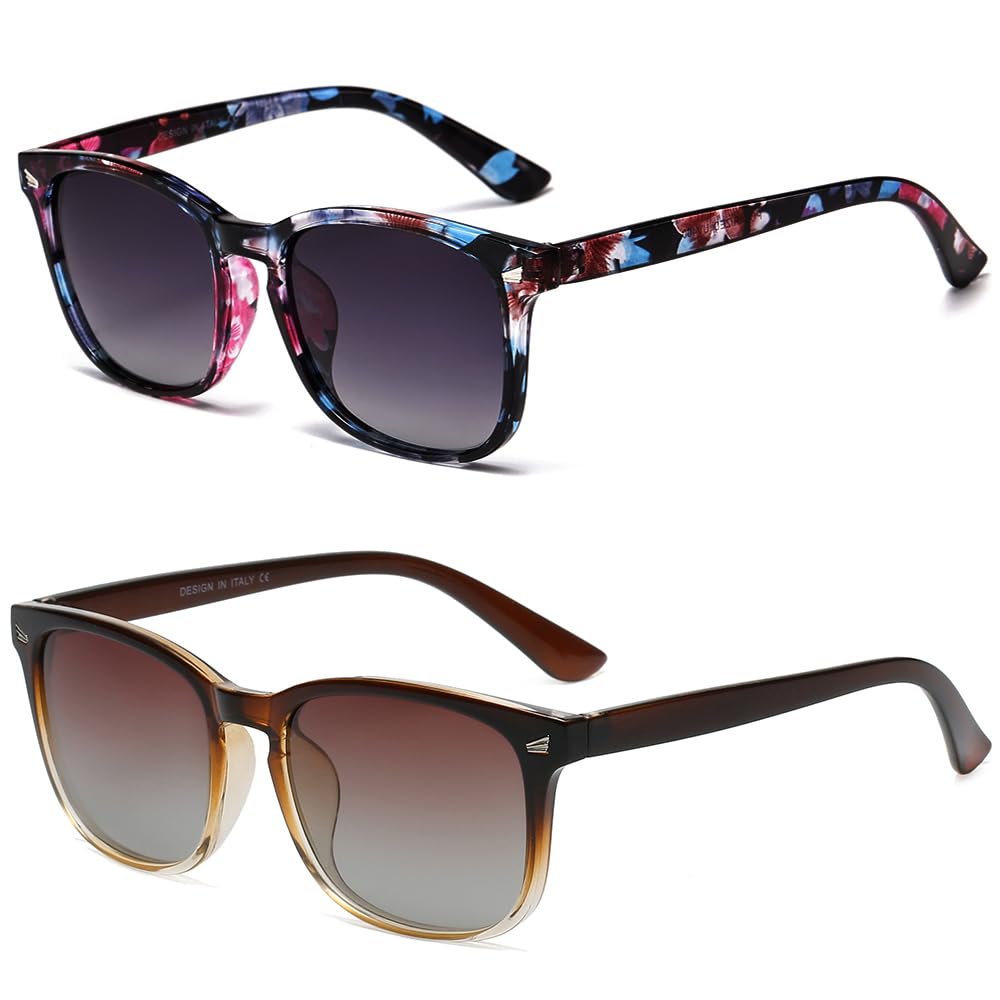 DUSHINE Polarized Sunglasses for Women Classic Retro Style UV400 Protection