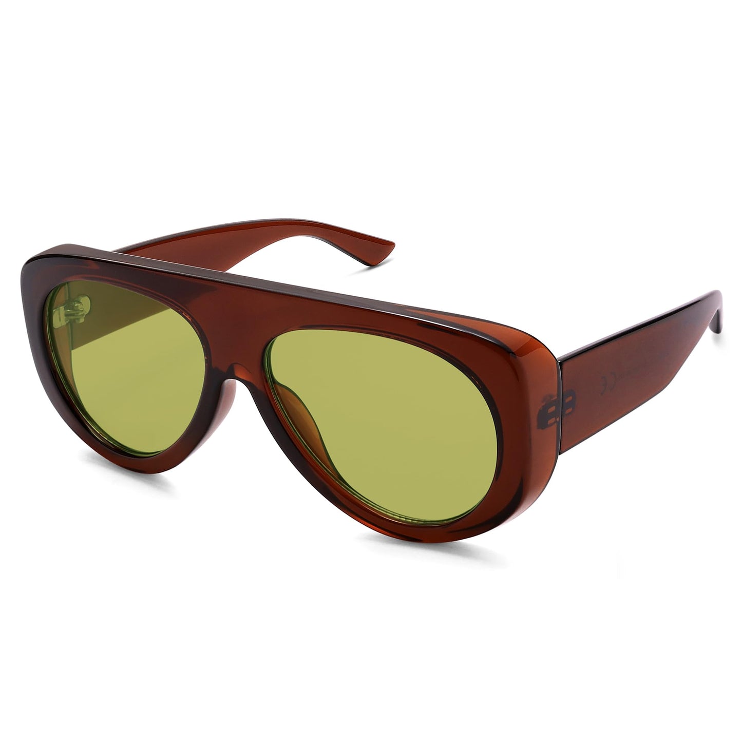 Trendy Aviator Sunglasses Womens Mens Retro 90s Rectangle Wrap Shades Oversized Style AR82372