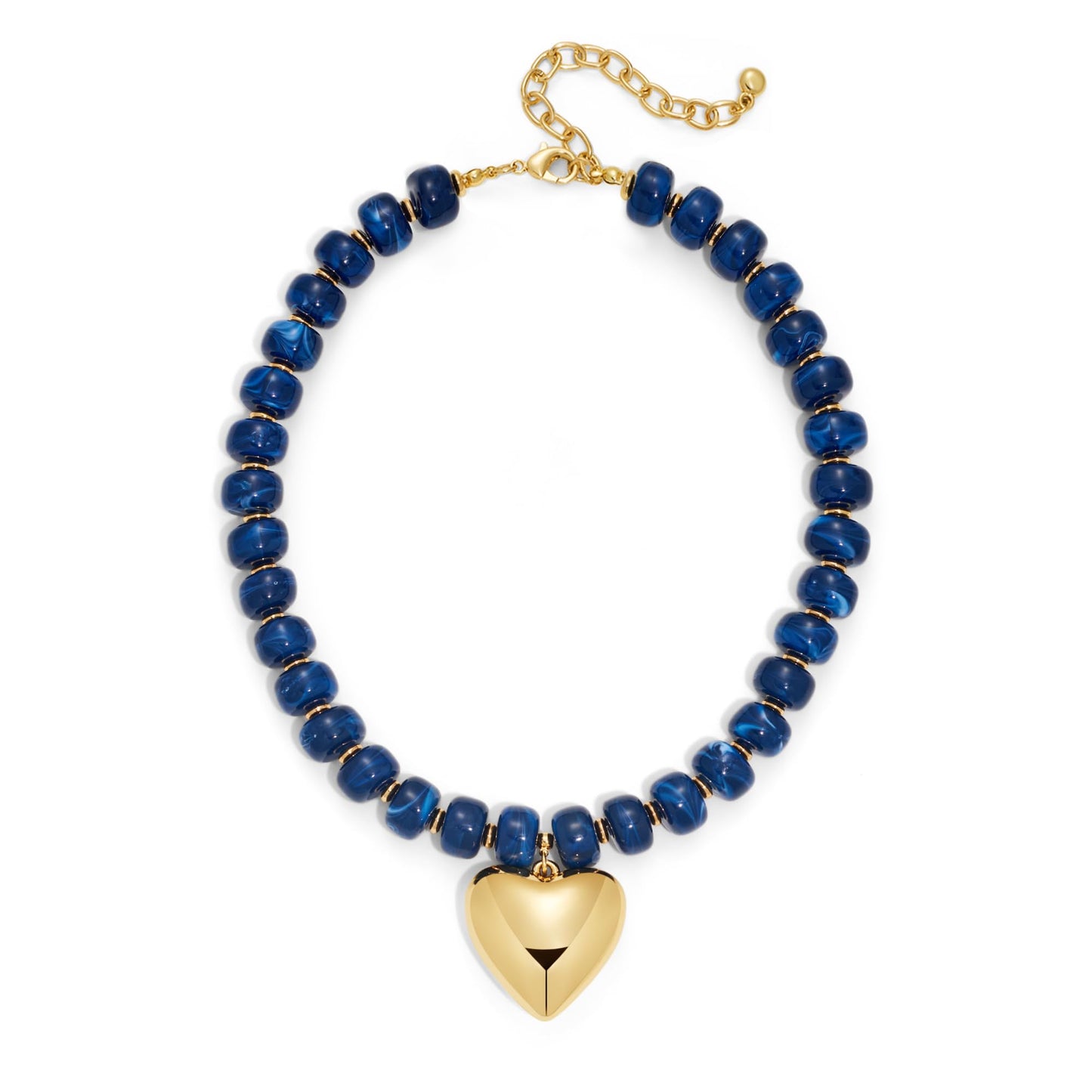 WOWORAMA Chunky Heart Necklaces for Women Colorful Resin Beaded Choker Necklace Gold Puffy Heart Statement Necklace Trendy Acrylic Choker Jewelry