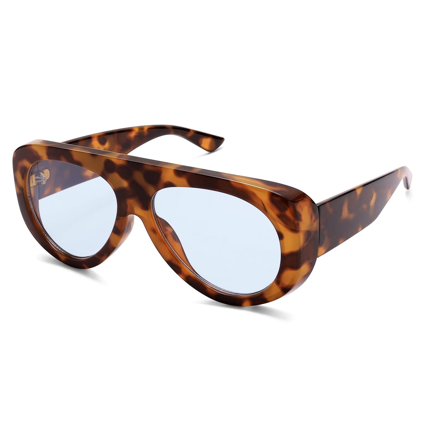 Trendy Aviator Sunglasses Womens Mens Retro 90s Rectangle Wrap Shades Oversized Style AR82372