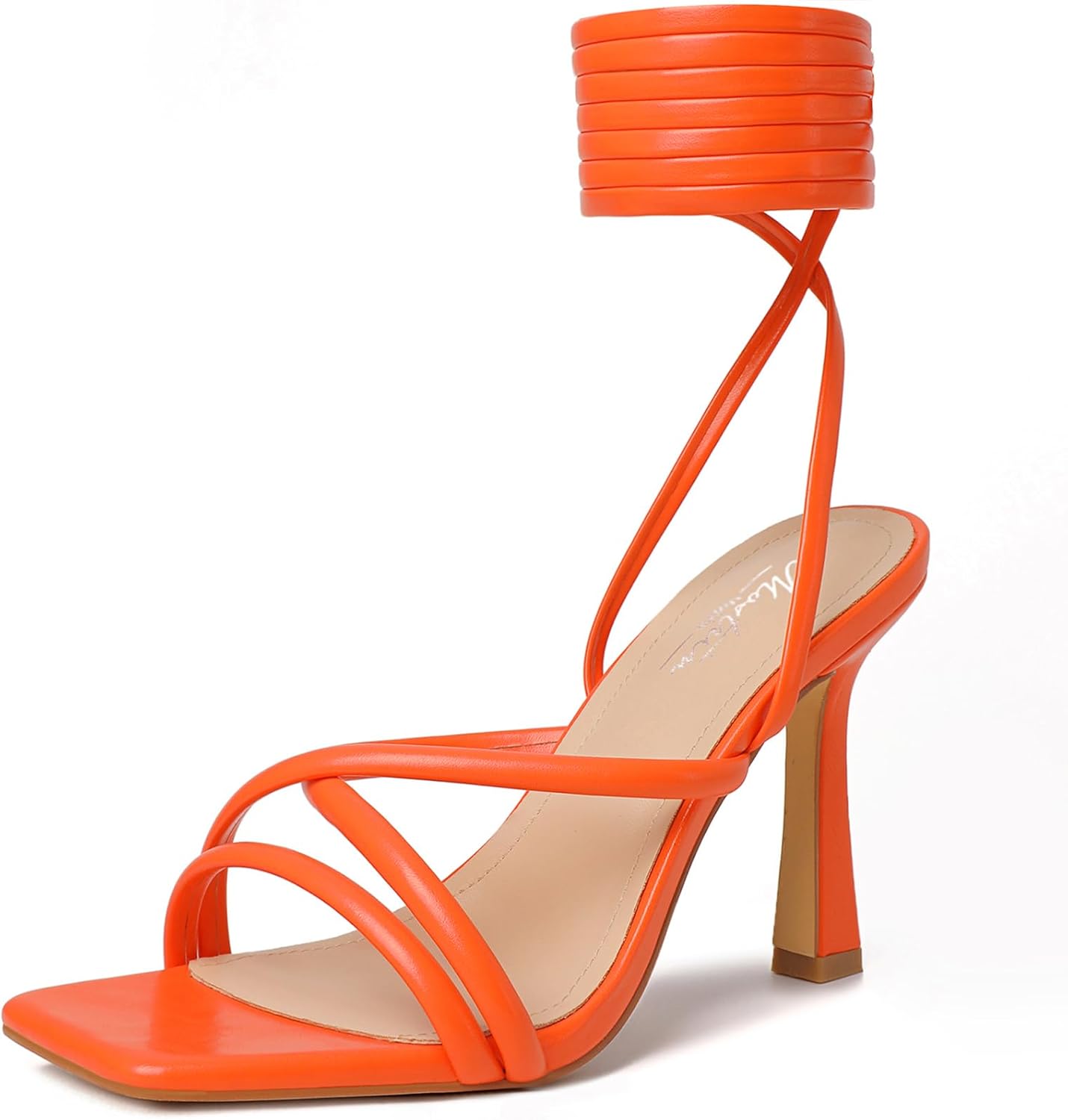 Mostrin Womens Sandals Strappy Heels for Women Lace Up Heels Tie Up High Heeled Sandals for Prom, Party, Wedding, Daily Wear