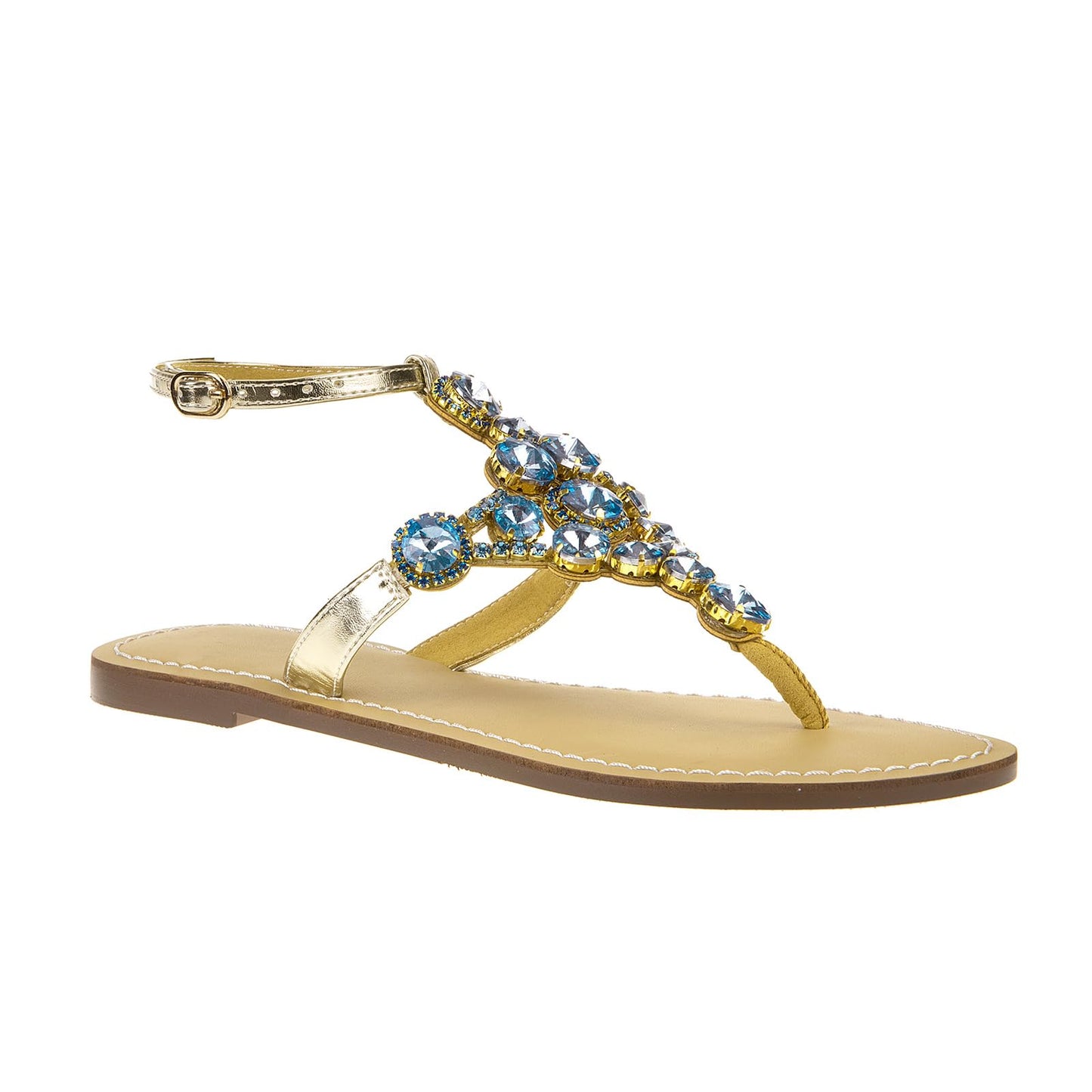 UTIKLIOU Women's Rhinestone Flat Sandals T-Strap Thong Sandals Summer Flat Sandals Flip Flop Sandals for Women