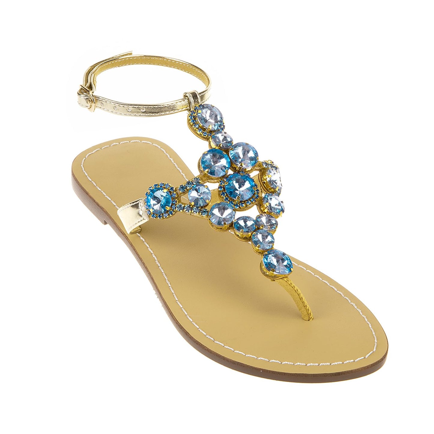 UTIKLIOU Women's Rhinestone Flat Sandals T-Strap Thong Sandals Summer Flat Sandals Flip Flop Sandals for Women