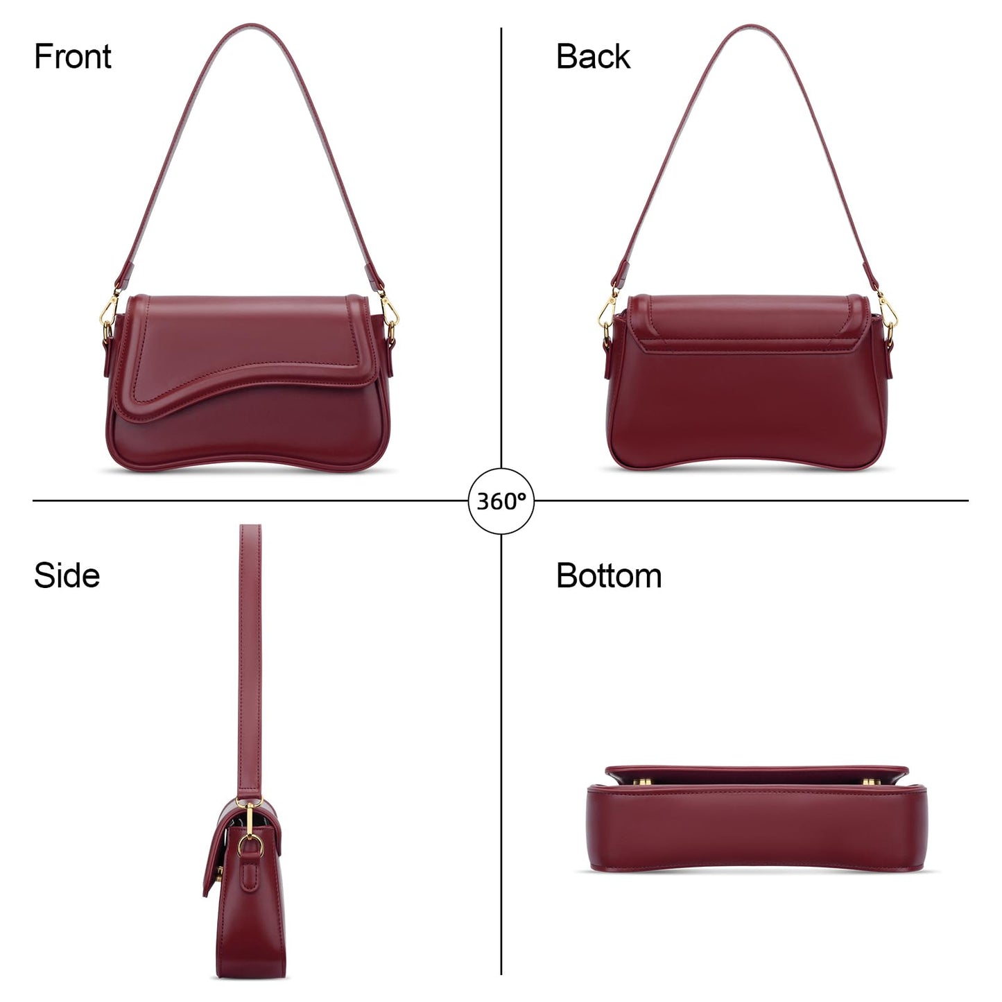 KKXIU Shoulder Bag for Women Small Clutch Purses Cute Hobo Handbag Trendy Underarm Bag