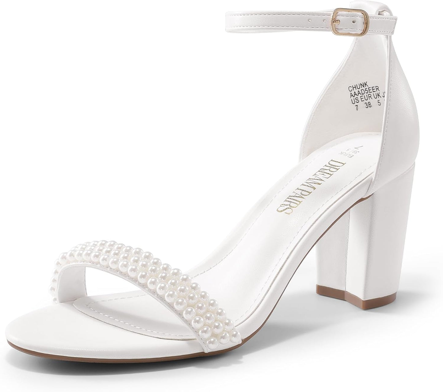 DREAM PAIRS Women's Chunk Low Heel Pump Sandals