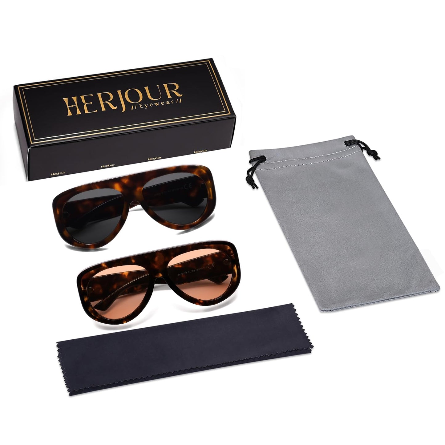 Trendy Aviator Sunglasses Womens Mens Retro 90s Rectangle Wrap Shades Oversized Style AR82372