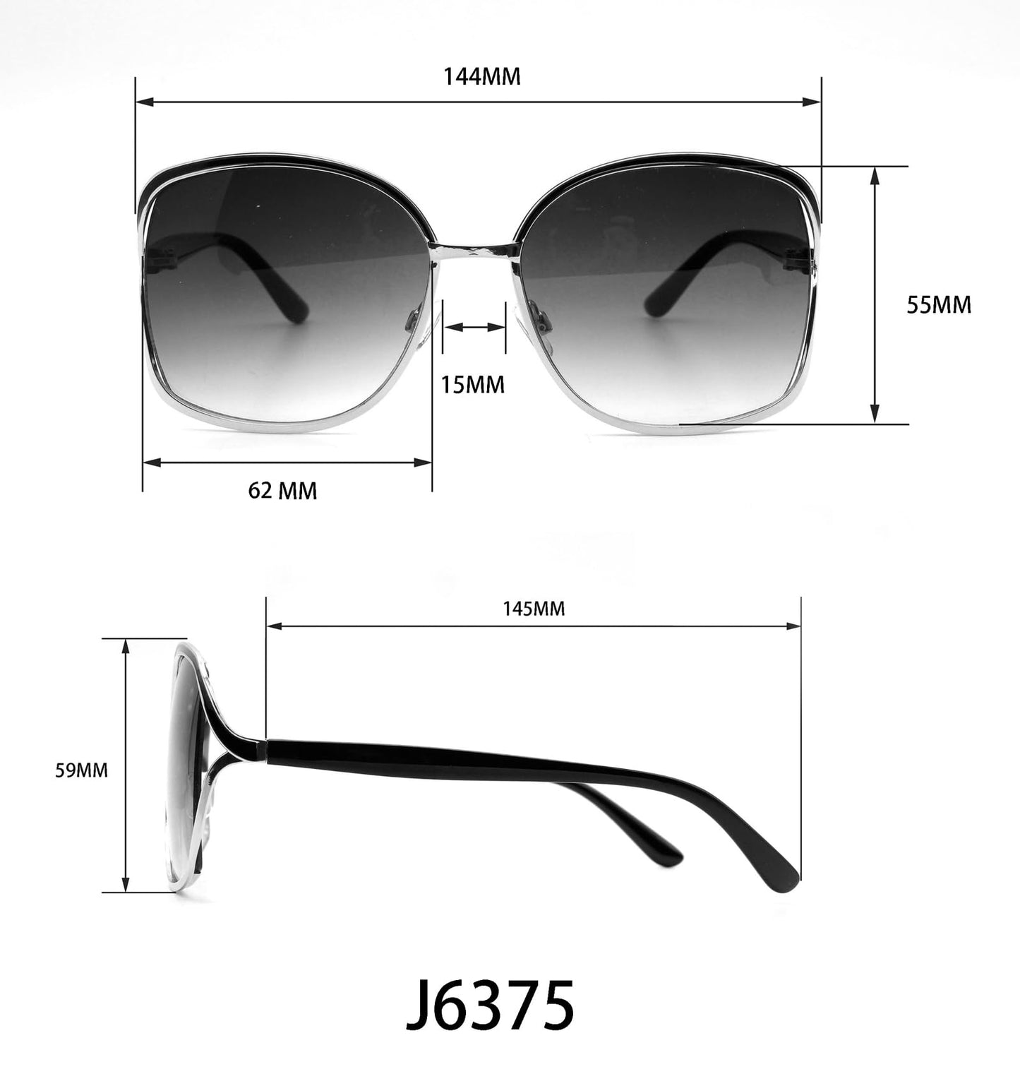Jessica Simpson Womens J5686 Oversized Square Sunglasses With Uv400 Protection.
