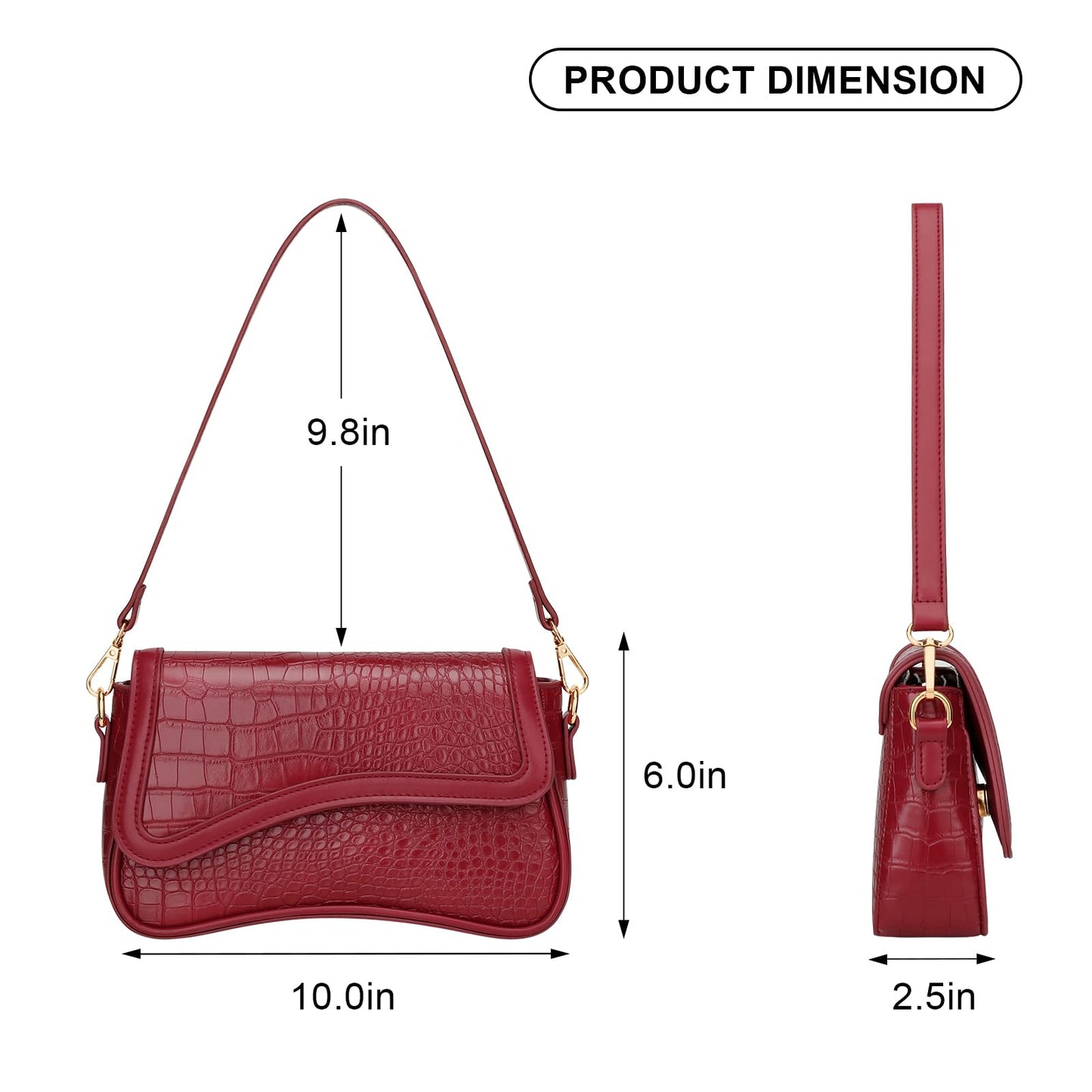 KKXIU Shoulder Bag for Women Small Clutch Purses Cute Hobo Handbag Trendy Underarm Bag