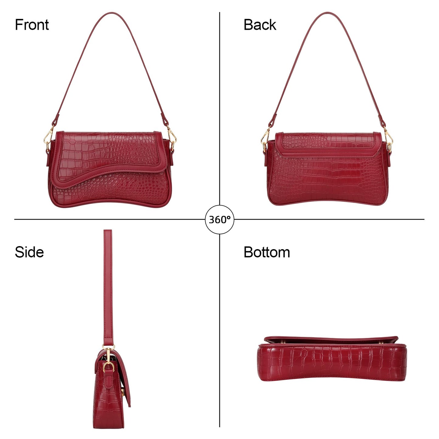 KKXIU Shoulder Bag for Women Small Clutch Purses Cute Hobo Handbag Trendy Underarm Bag