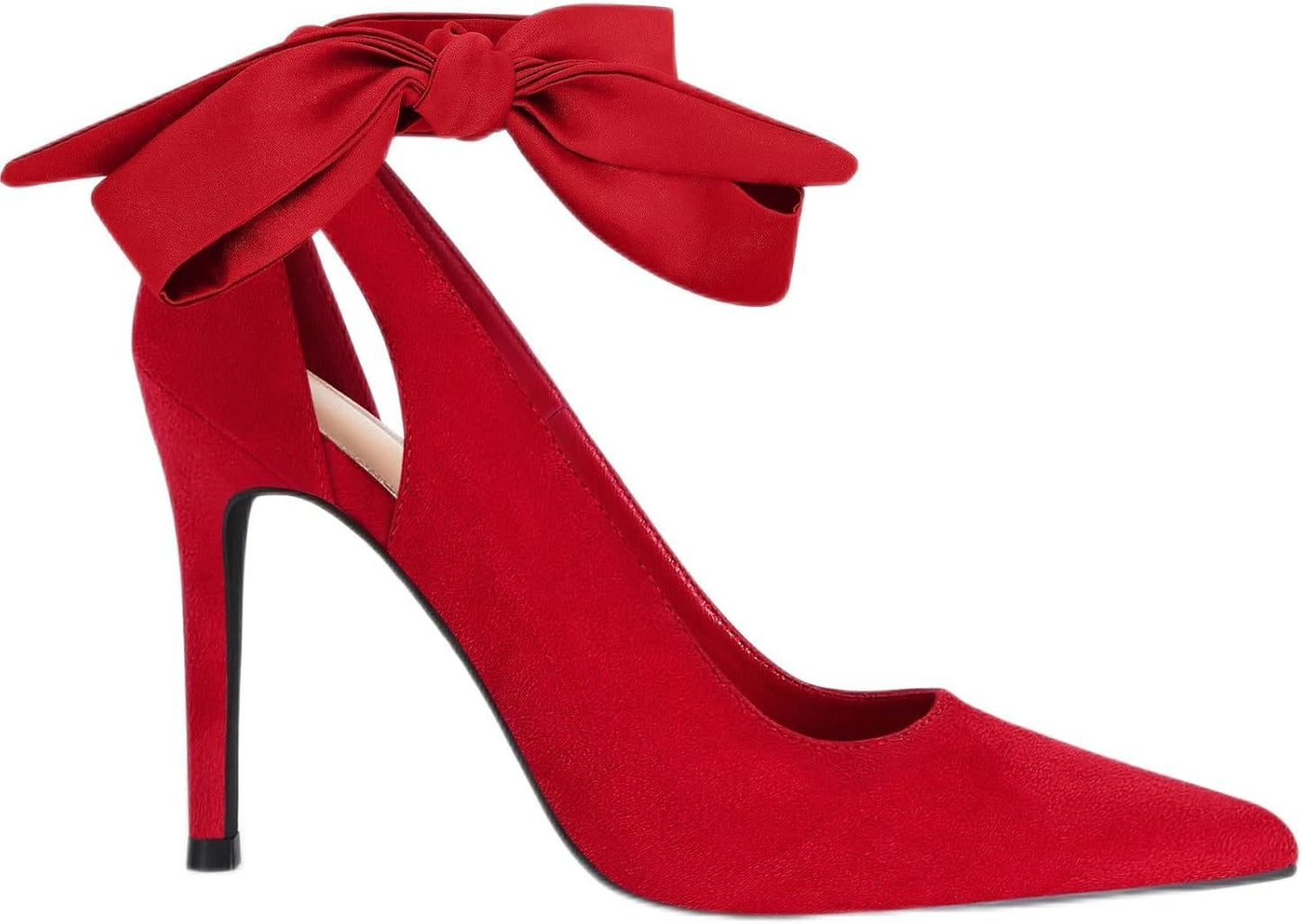 Fashare Womens High Heels Bow Tie Back Sexy Stiletto Ankle Strap Wedding Dress Pumps Shoes