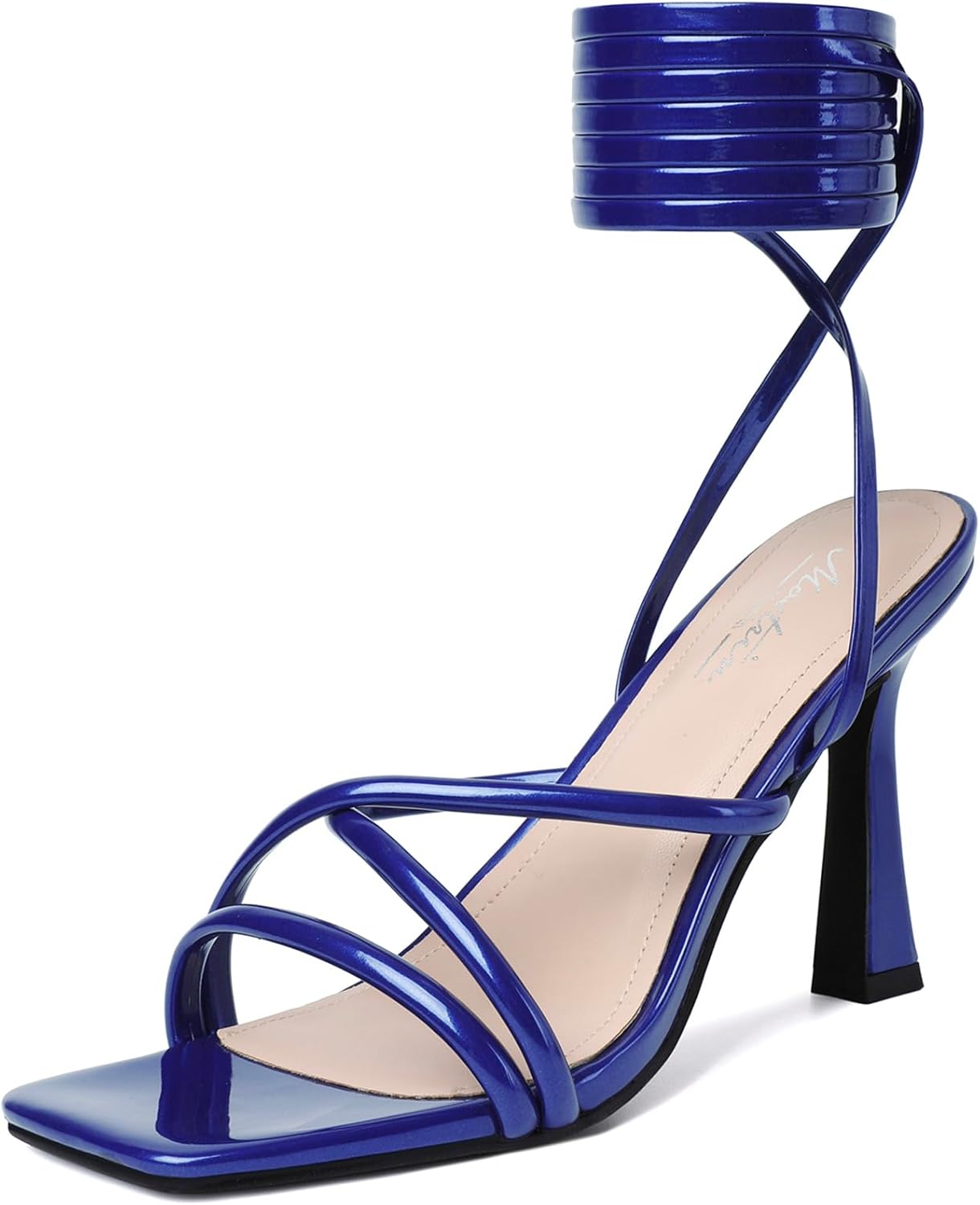 Mostrin Womens Sandals Strappy Heels for Women Lace Up Heels Tie Up High Heeled Sandals for Prom, Party, Wedding, Daily Wear