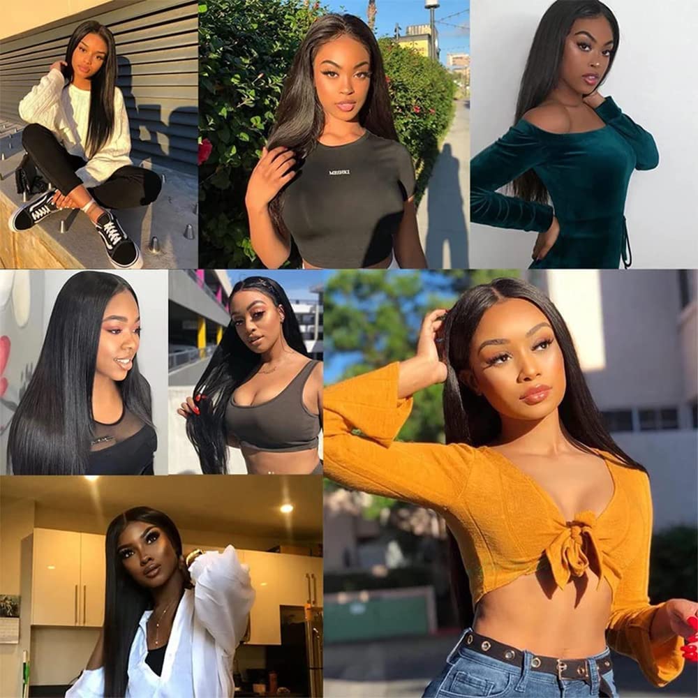 WOWQUEEN 10A Brazilian Straight Human Hair Bundles 18 20 22 Inch 100% Unprocessed Virgin Straight Weave 3 Bundles Deals Human Hair