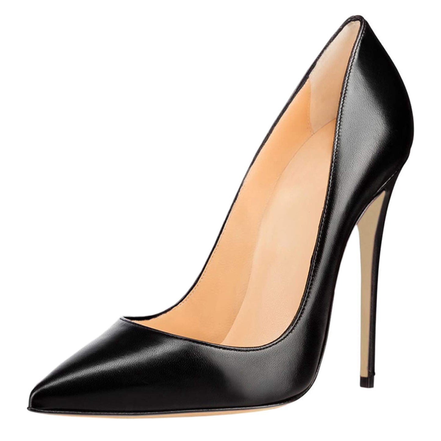 COLETER Women's Sexy Pointed Toe High Heels,4.72 inch/12cm Patent Leather Pumps,Wedding Dress Shoes,Cute Evening Stilettos