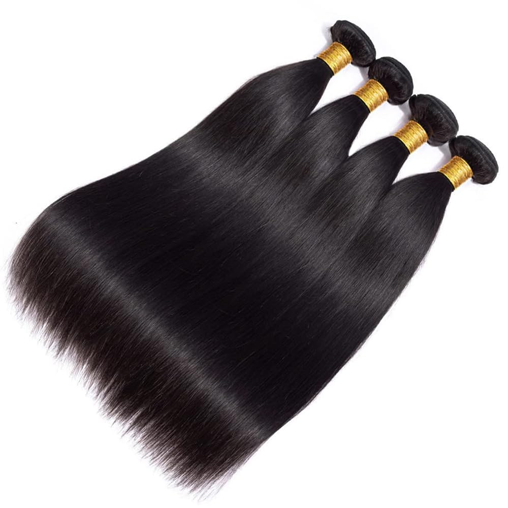 WOWQUEEN 10A Brazilian Straight Human Hair Bundles 18 20 22 Inch 100% Unprocessed Virgin Straight Weave 3 Bundles Deals Human Hair