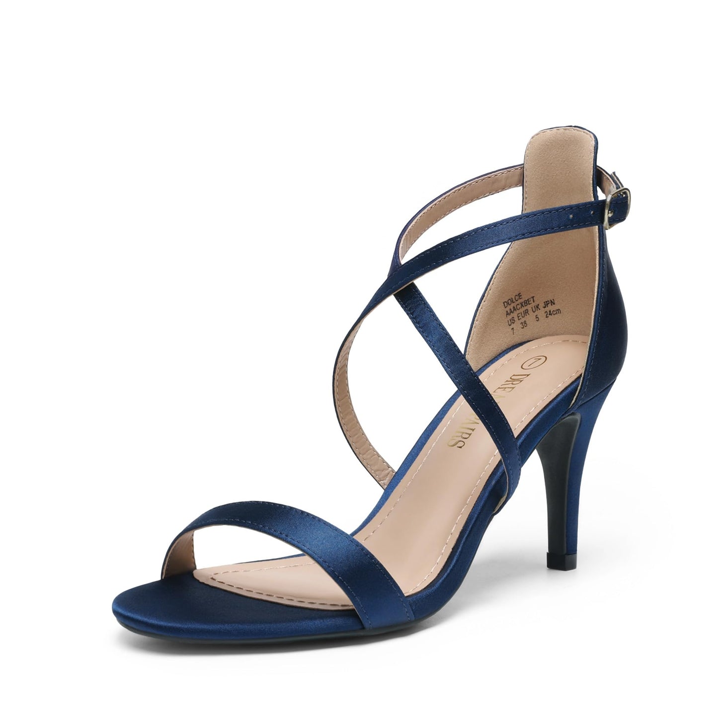 DREAM PAIRS Women's Strappy Stiletto High Heels Open Toe Rhinestone Wedding Dress Shoes Sparkly Sandals