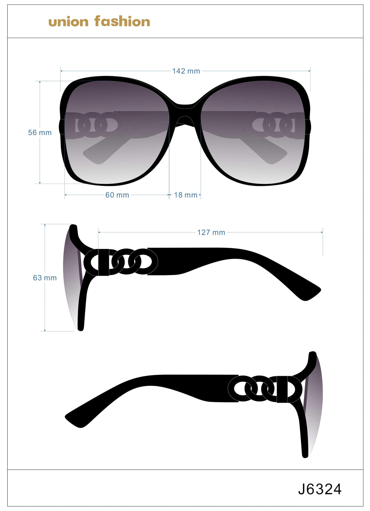 Jessica Simpson Womens J5686 Oversized Square Sunglasses With Uv400 Protection.