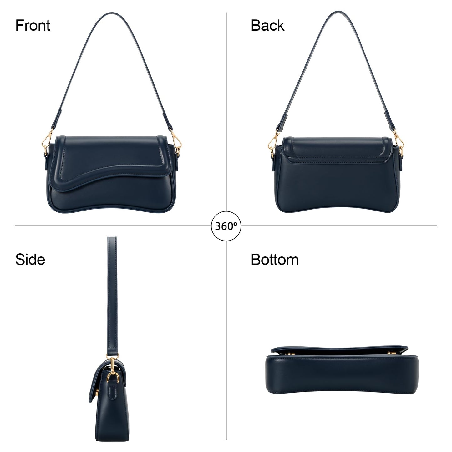 KKXIU Shoulder Bag for Women Small Clutch Purses Cute Hobo Handbag Trendy Underarm Bag