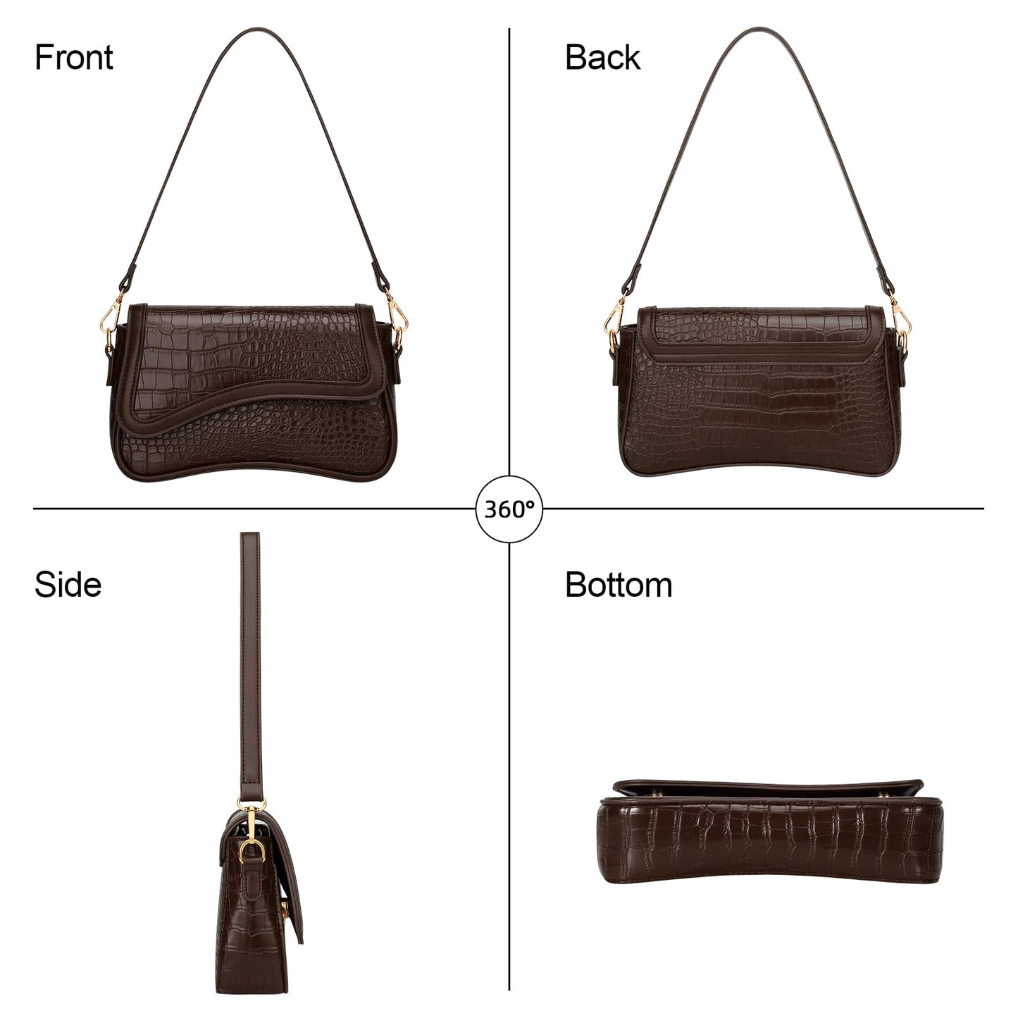KKXIU Shoulder Bag for Women Small Clutch Purses Cute Hobo Handbag Trendy Underarm Bag