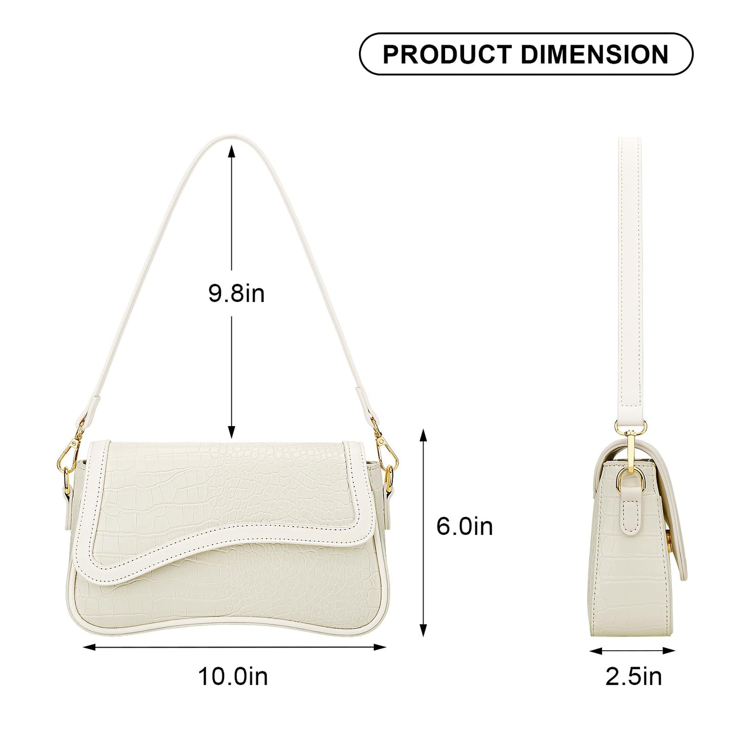 KKXIU Shoulder Bag for Women Small Clutch Purses Cute Hobo Handbag Trendy Underarm Bag