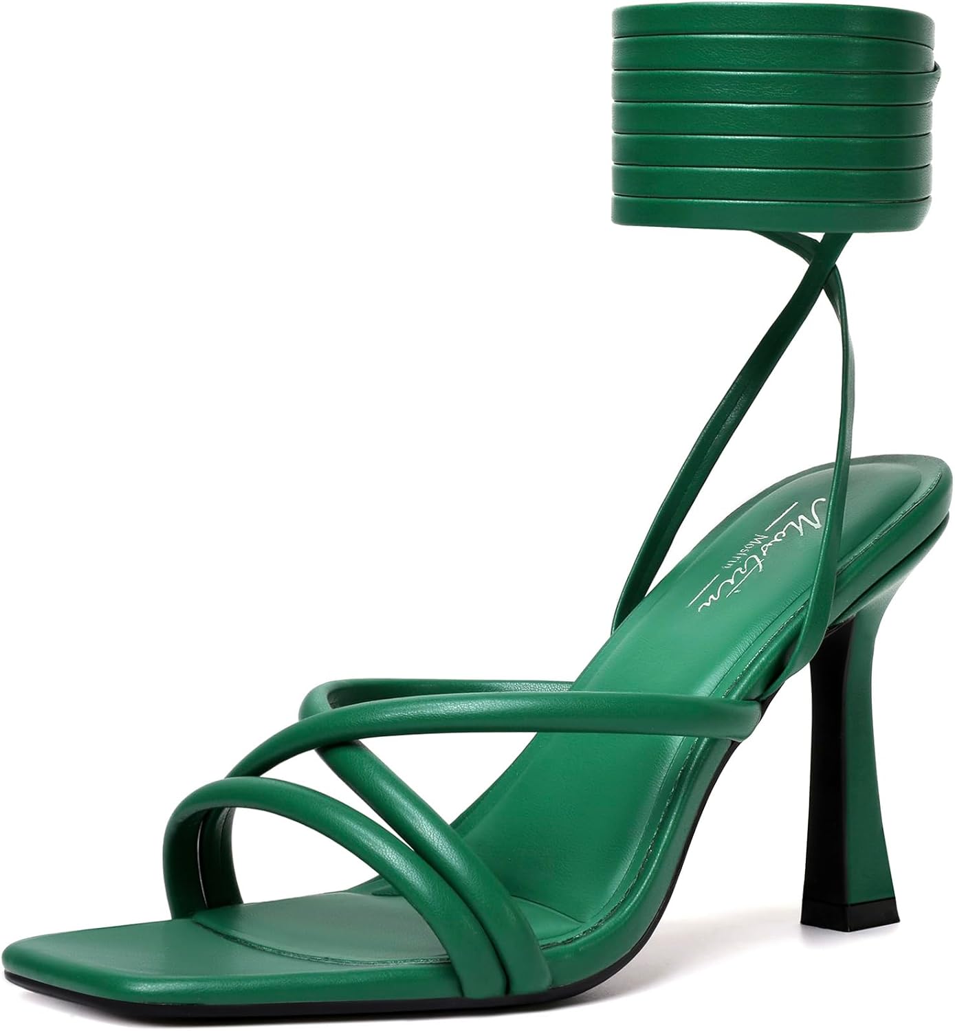 Mostrin Womens Sandals Strappy Heels for Women Lace Up Heels Tie Up High Heeled Sandals for Prom, Party, Wedding, Daily Wear