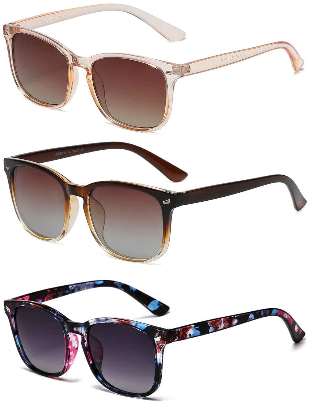 DUSHINE Polarized Sunglasses for Women Classic Retro Style UV400 Protection