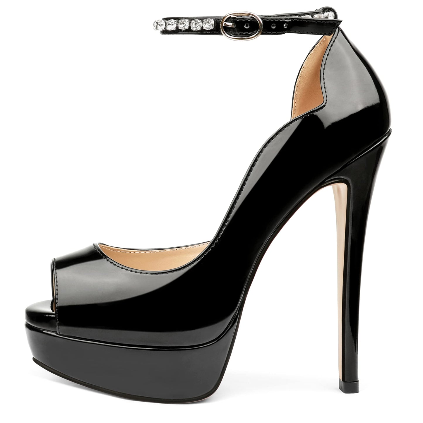 MERUMOTE Women's Platform Stiletto Heels Shoes Peep Toe Pumps 6 inch Heels for Dress Wedding Party