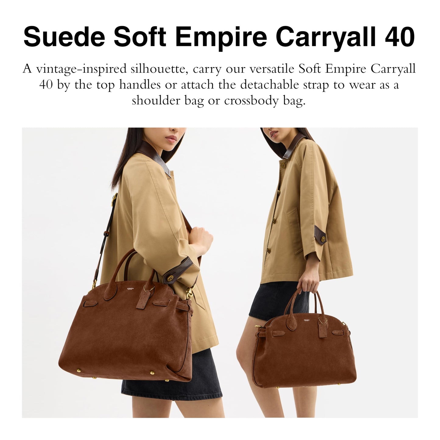 Coach Women's Suede Soft Empire Carryall 40 Tote