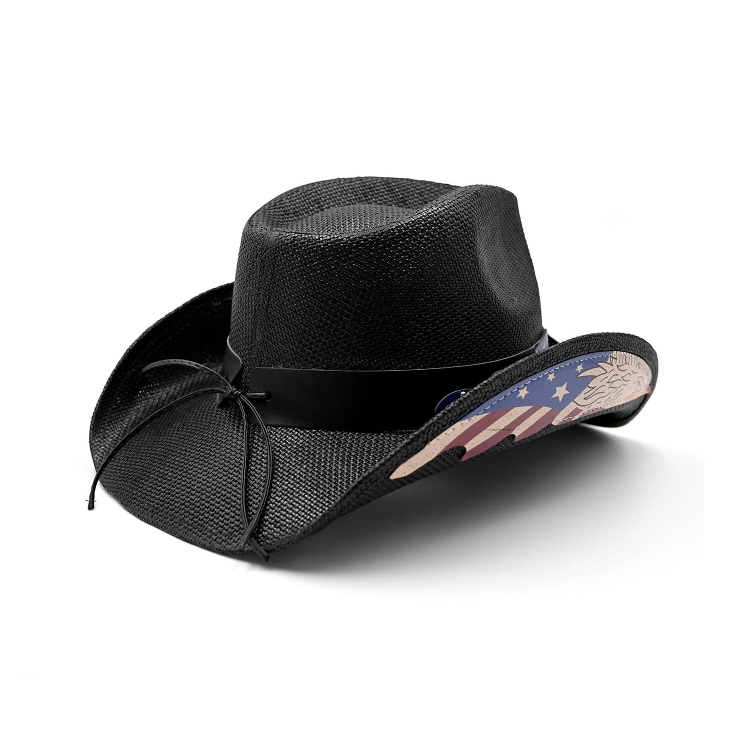 Men's Women's Straw Cowboy Hat Cowgirl Woven Sun Hat Western Cowboy Hat Two Decorative Bands