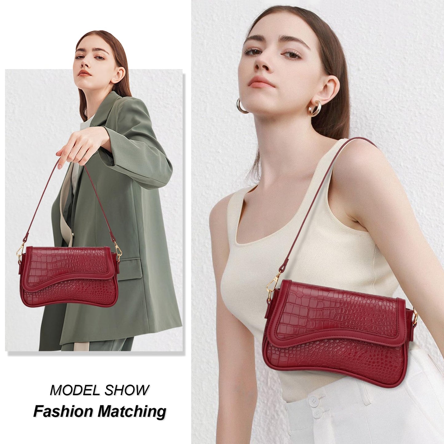 KKXIU Shoulder Bag for Women Small Clutch Purses Cute Hobo Handbag Trendy Underarm Bag