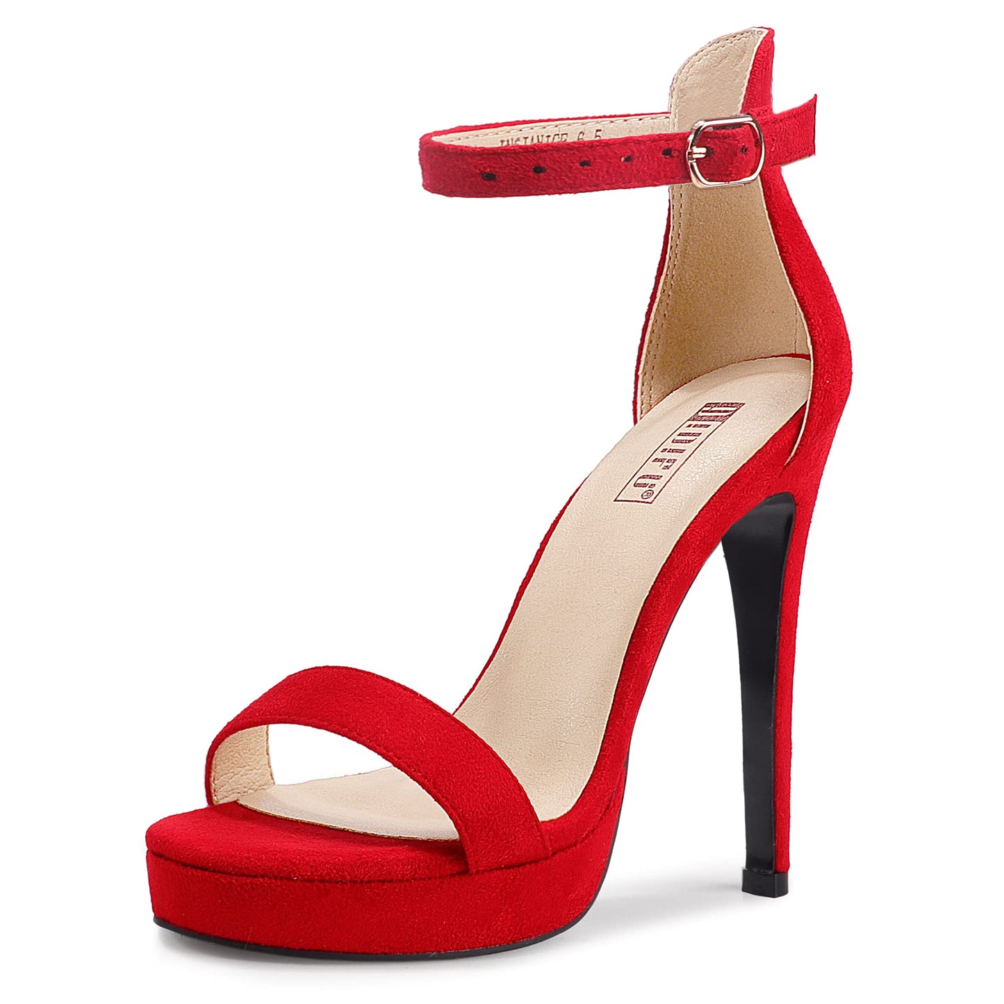 IDIFU Women's Stiletto High Heel Sandals Platform Open Toe Ankle Strap Dress Shoes for Women Bride Ladies in Wedding Bridal Party Homecoming