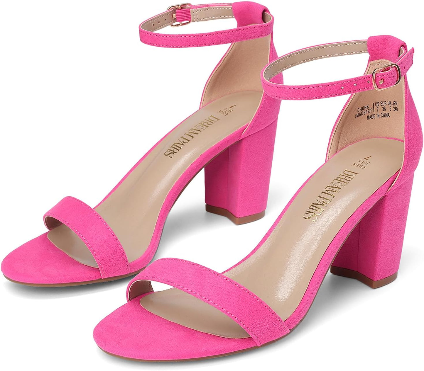 DREAM PAIRS Women's Chunk Low Heel Pump Sandals