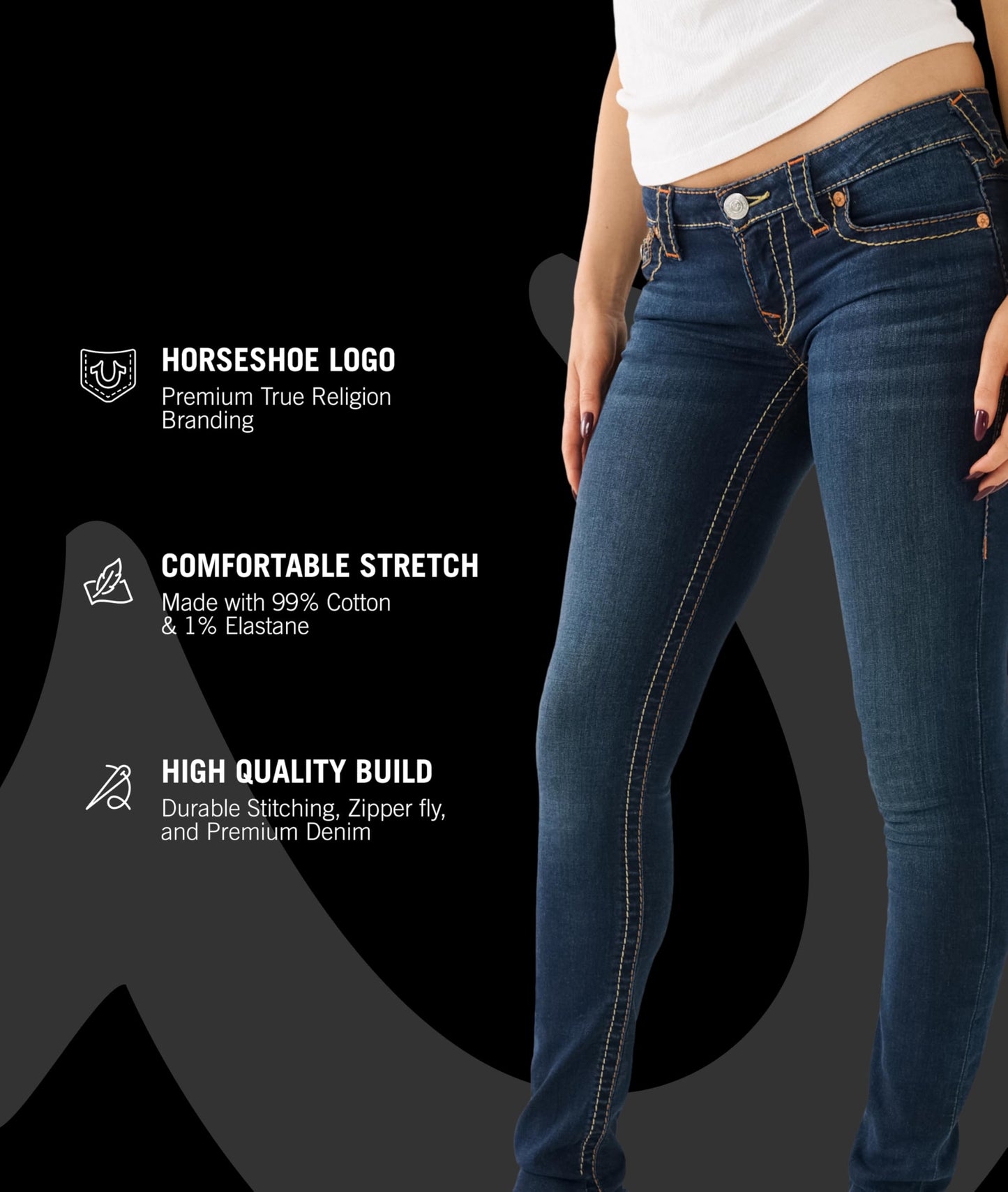 True Religion Women's Stella Low Rise Skinny Jean