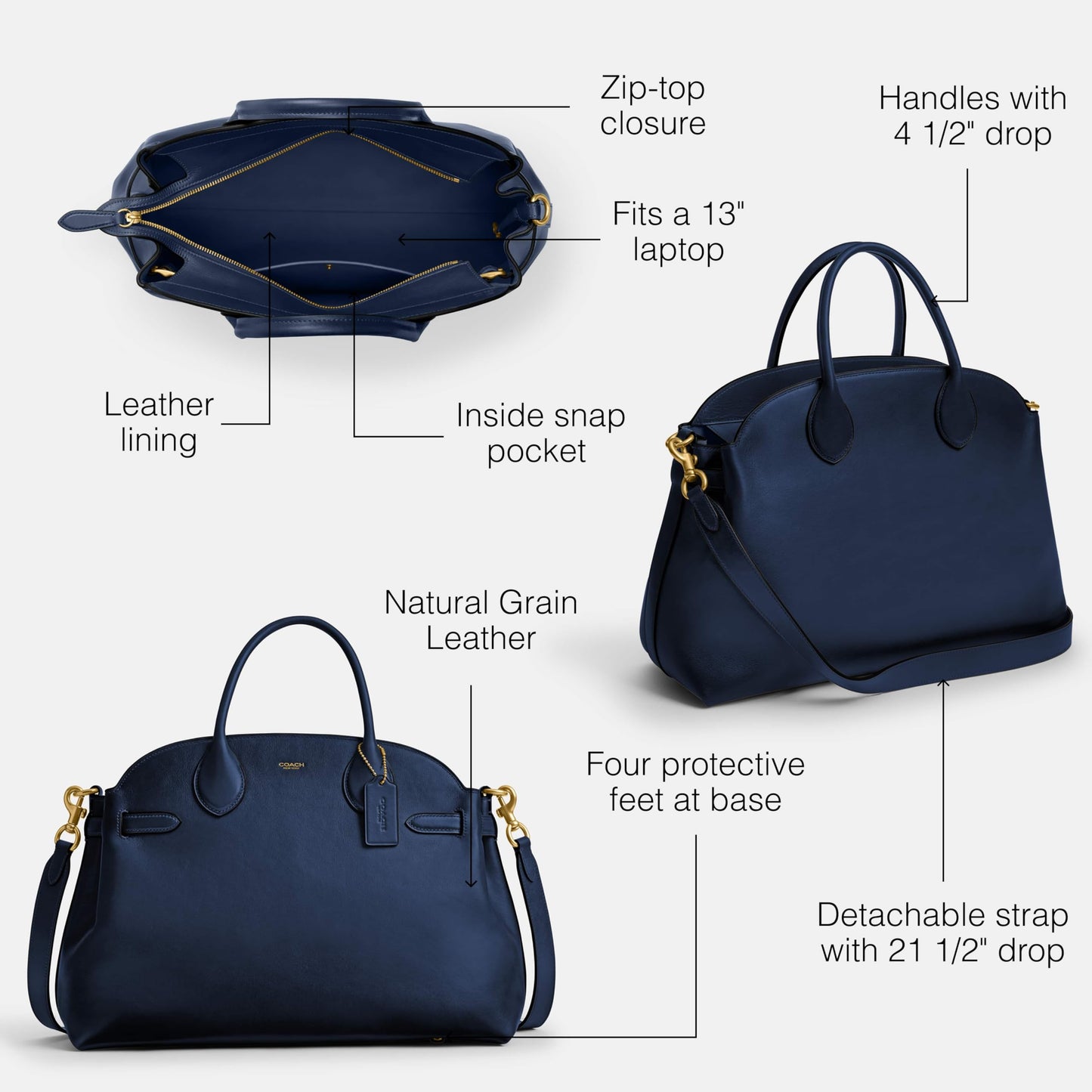 Coach Women's Suede Soft Empire Carryall 40 Tote