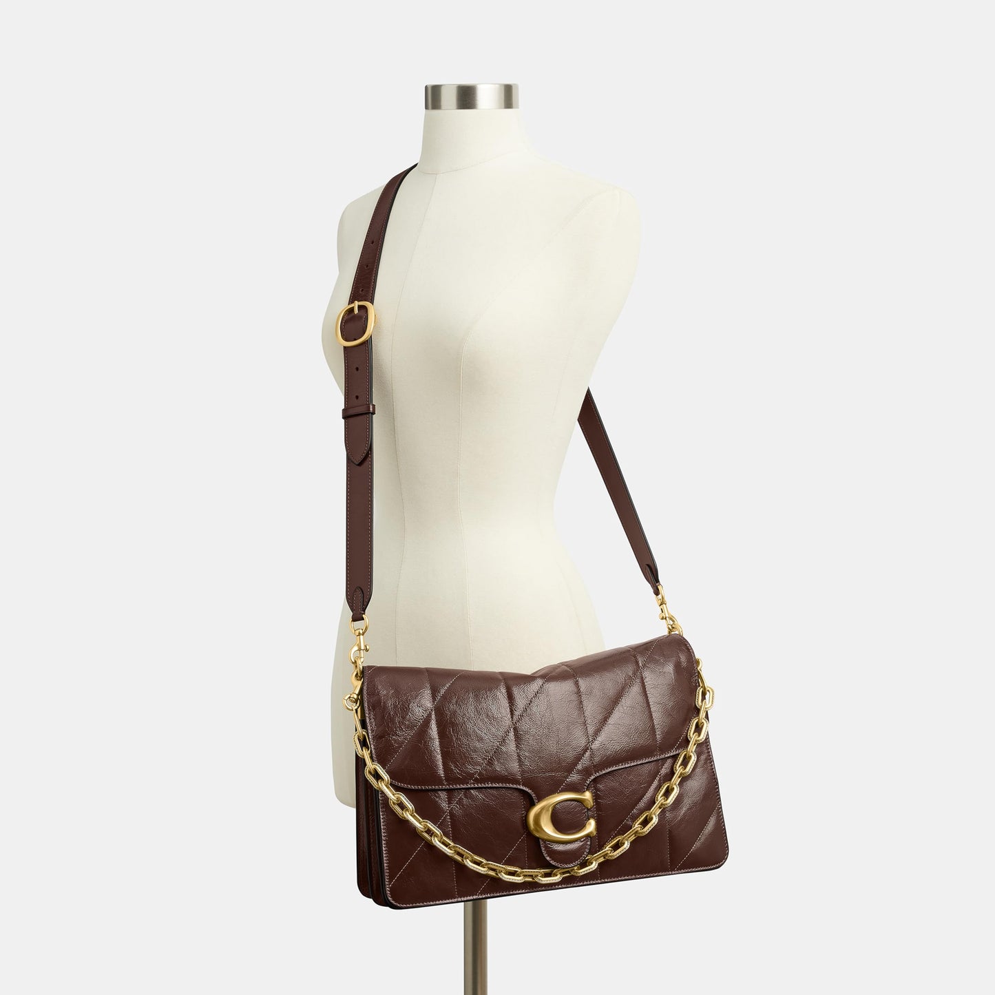 COACH Women's Quilted Glazed Leather Chain Tabby Shoulder Bag