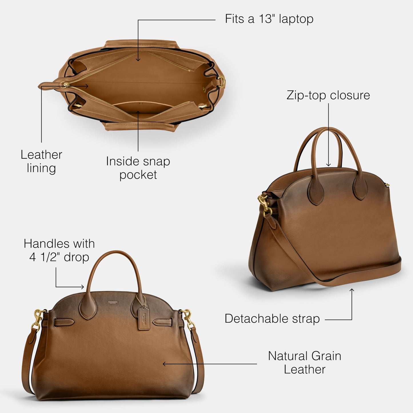Coach Women's Suede Soft Empire Carryall 40 Tote