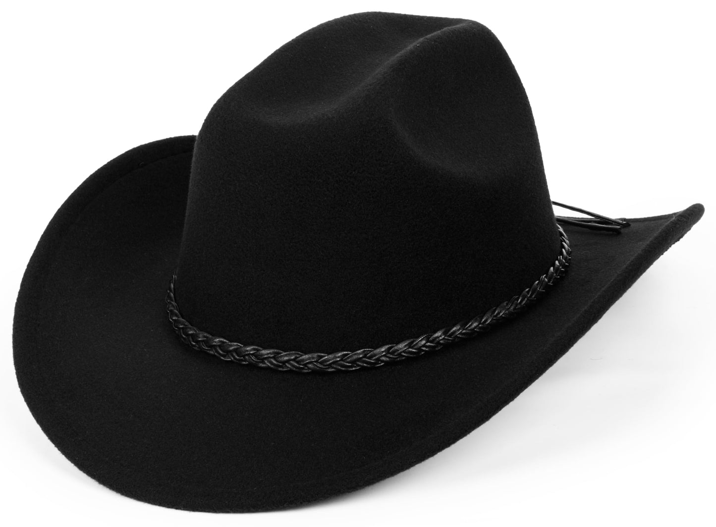 Eohak Womens Western Cowboy Hats Studded Pinched Western Cowgirl Hats Wide Brim Fedoras Hat with Belt Buckle (Size:Medium)