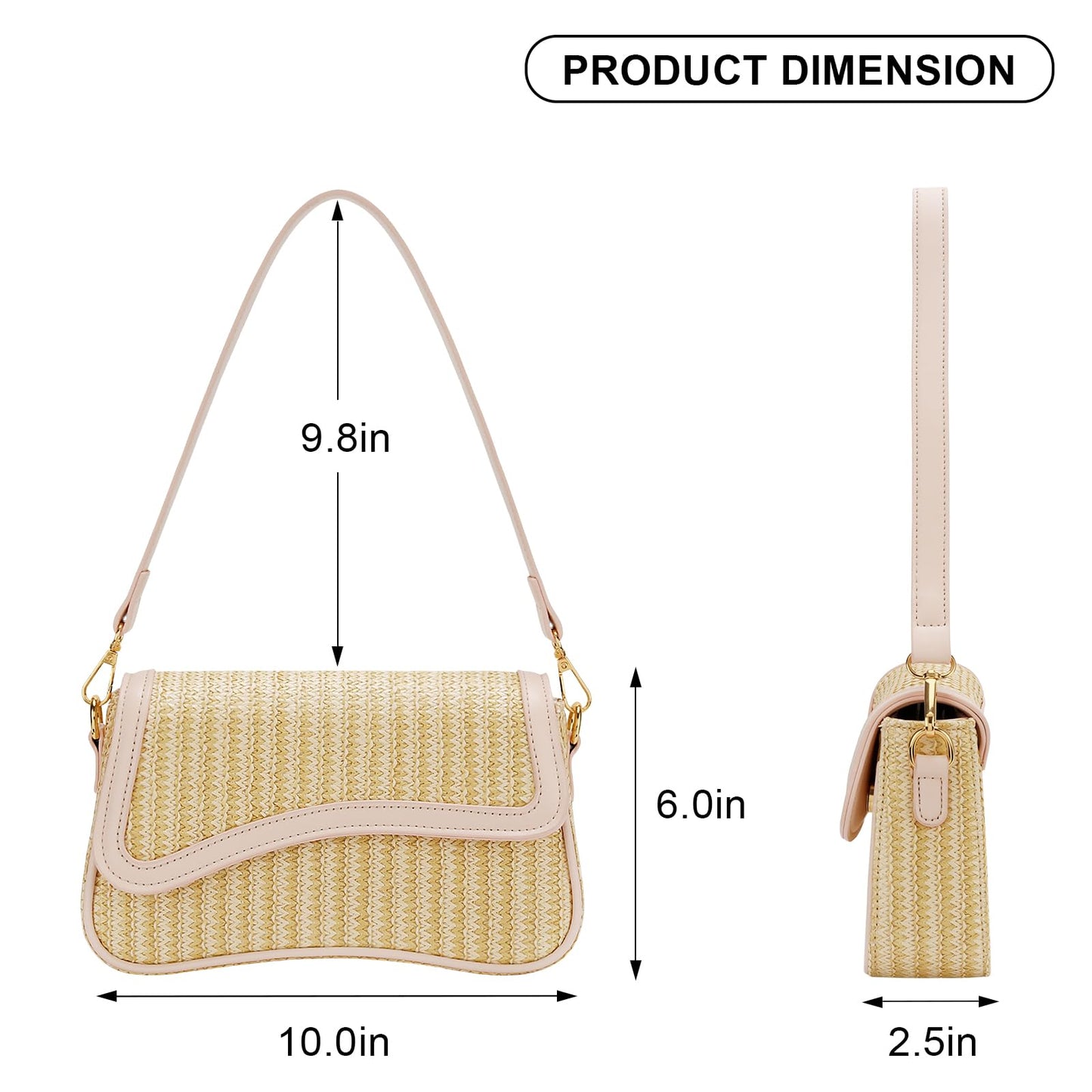 KKXIU Shoulder Bag for Women Small Clutch Purses Cute Hobo Handbag Trendy Underarm Bag