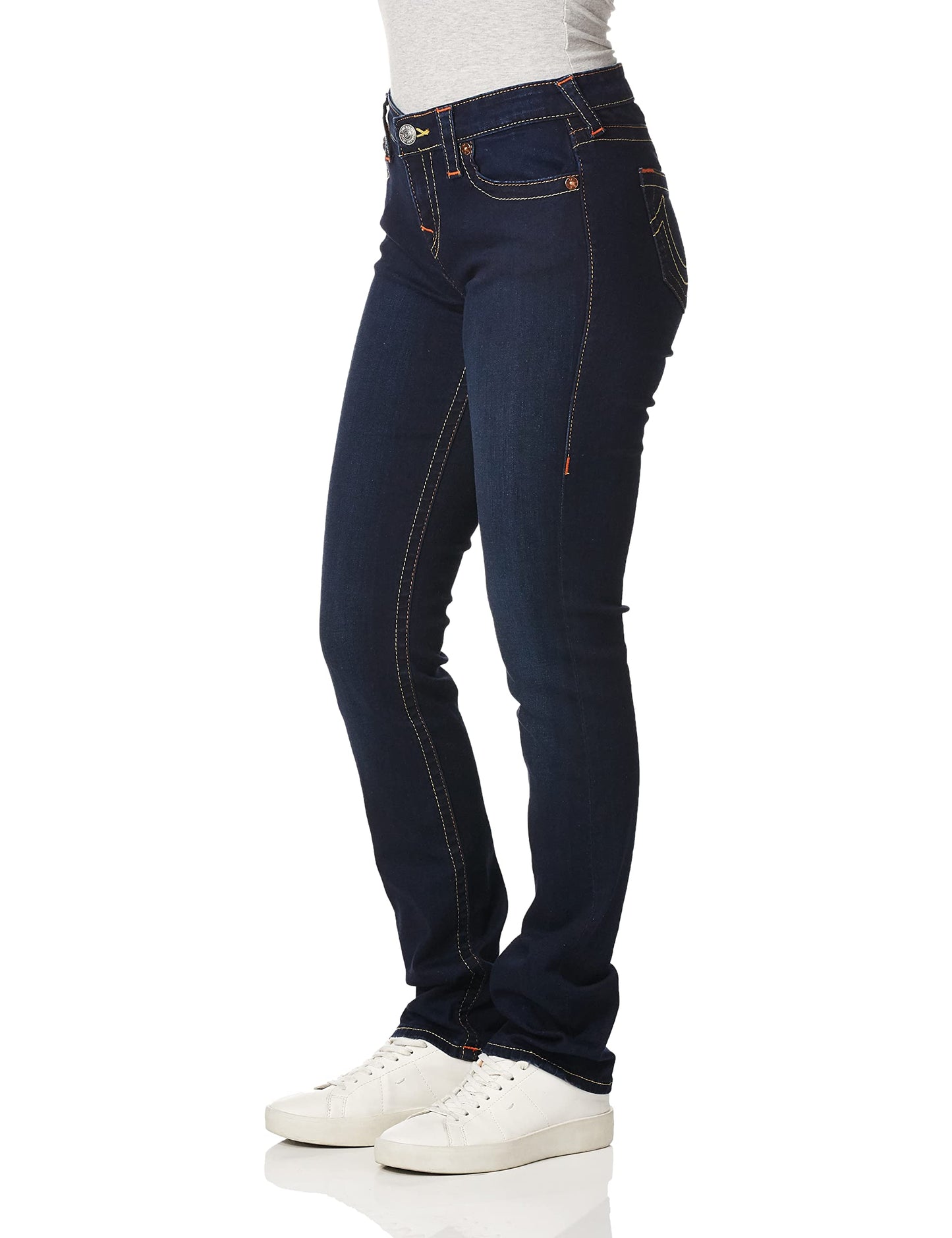 True Religion Womens Billie Mid Rise Straight Leg Jeans, Jeans for Women, Womens Fashion