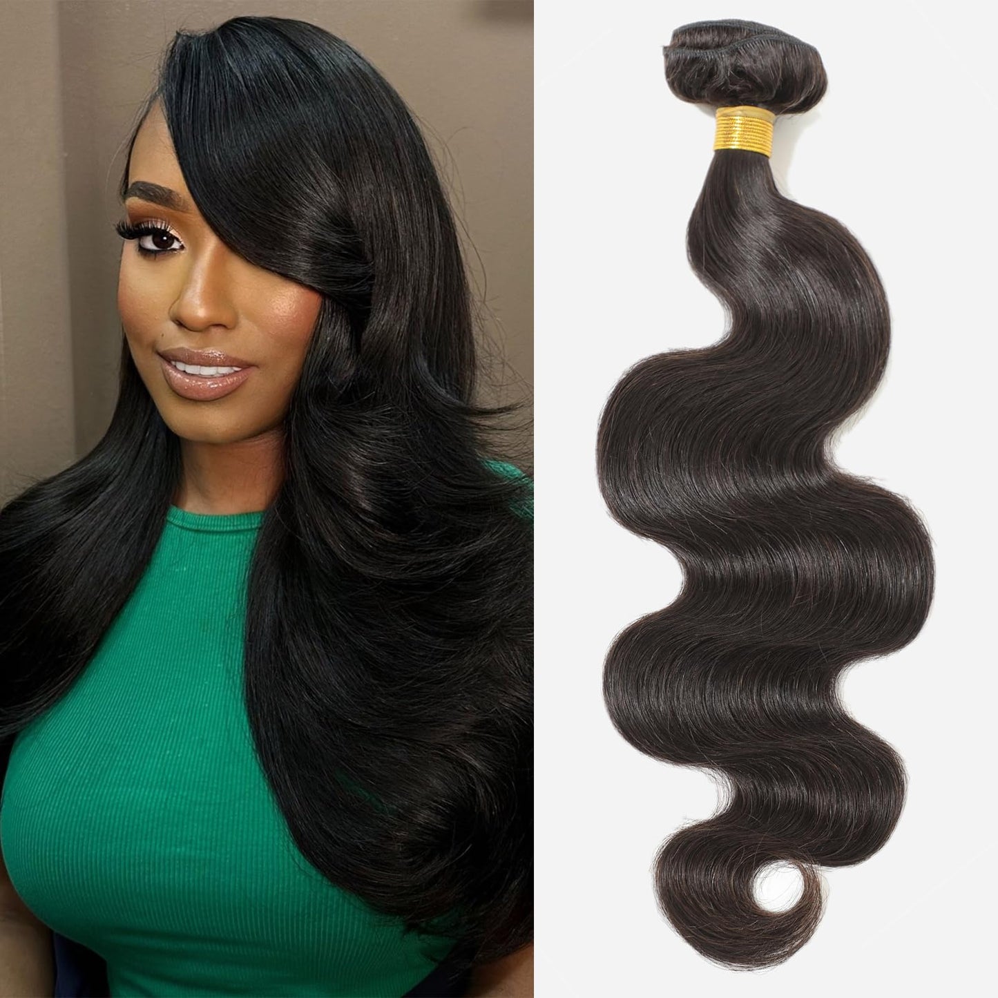 CSCHS 12A Human Hair Bundles 22 24 26 Inch Body Wave Bundles Human Hair 100% Unprocessed Brazilian Virgin Hair Quick Weave Extensions Natural Black