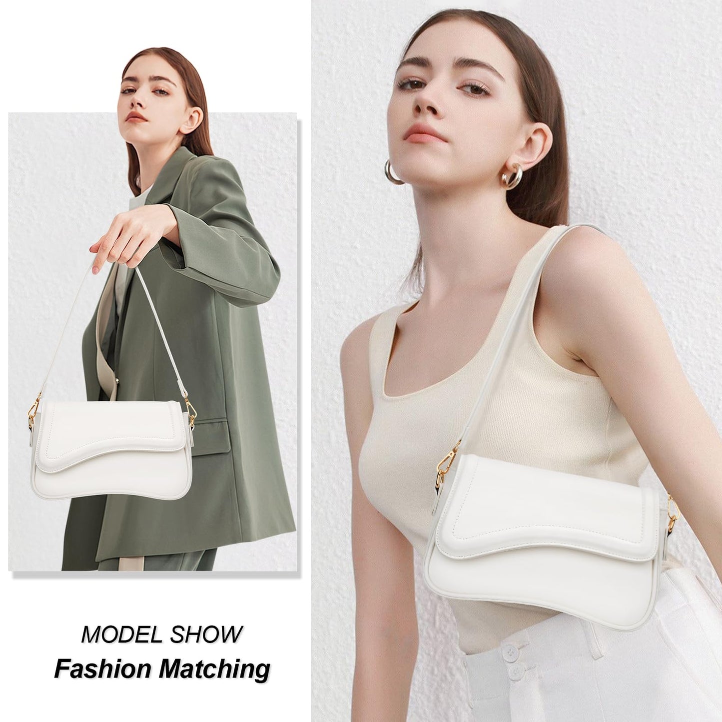 KKXIU Shoulder Bag for Women Small Clutch Purses Cute Hobo Handbag Trendy Underarm Bag