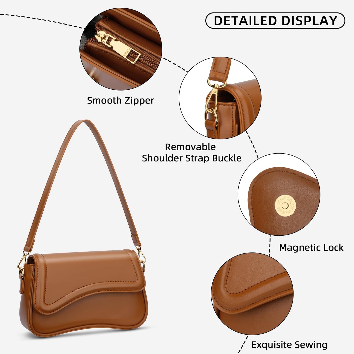 KKXIU Shoulder Bag for Women Small Clutch Purses Cute Hobo Handbag Trendy Underarm Bag