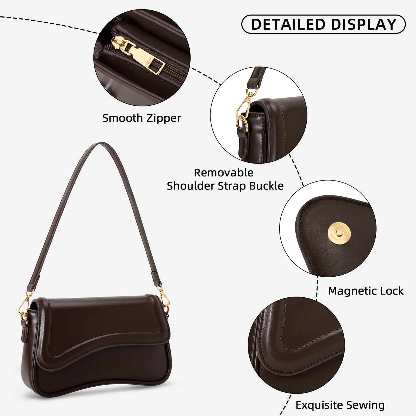 KKXIU Shoulder Bag for Women Small Clutch Purses Cute Hobo Handbag Trendy Underarm Bag