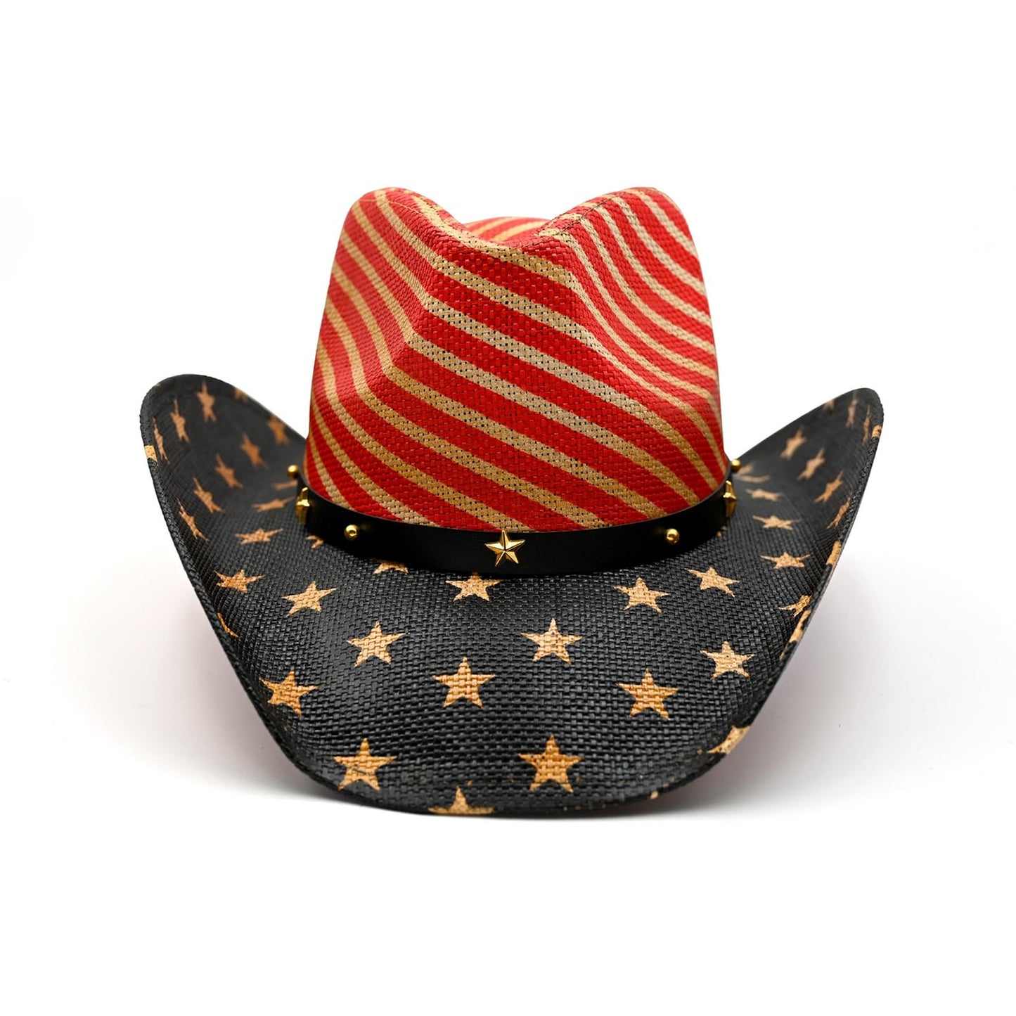 Men's Women's Straw Cowboy Hat Cowgirl Woven Sun Hat Western Cowboy Hat Two Decorative Bands