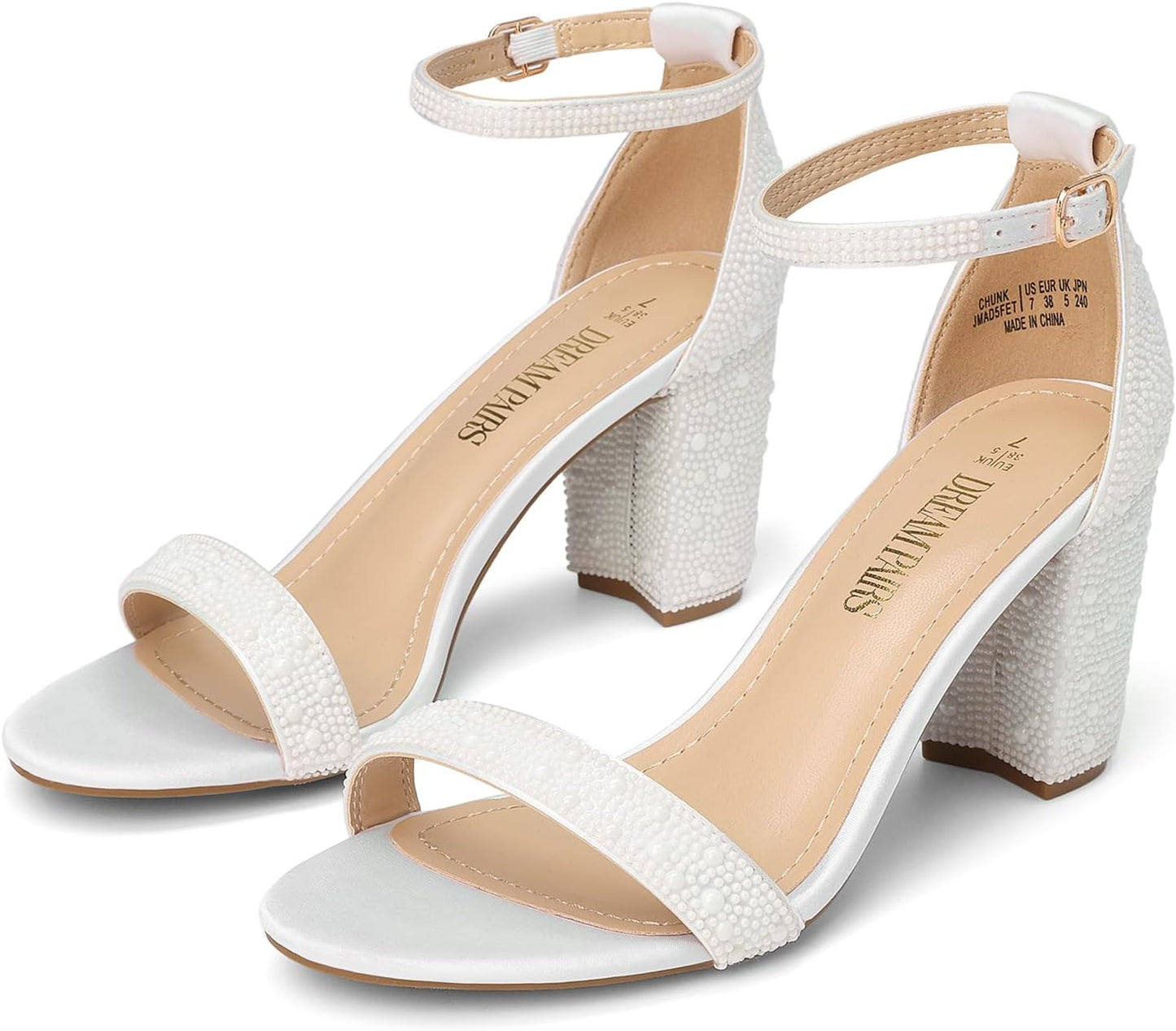 DREAM PAIRS Women's Chunk Low Heel Pump Sandals