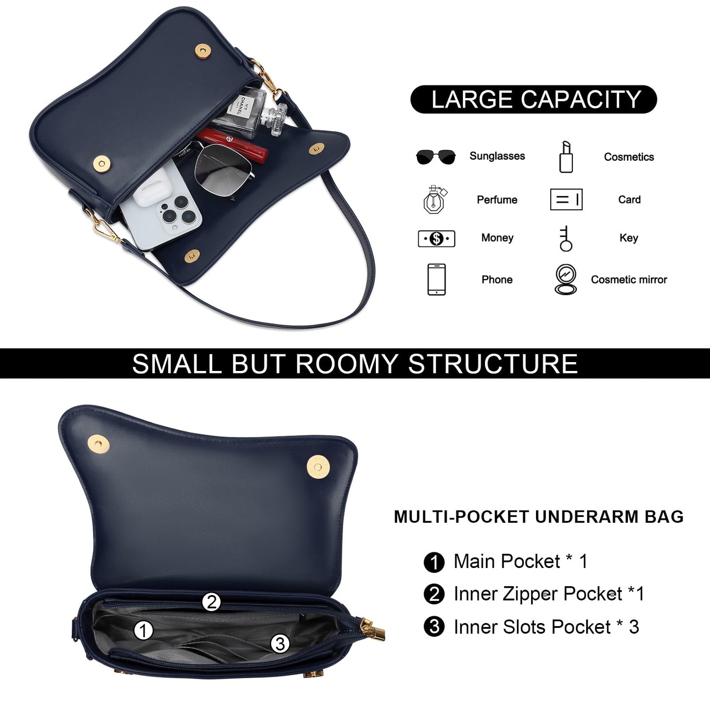 KKXIU Shoulder Bag for Women Small Clutch Purses Cute Hobo Handbag Trendy Underarm Bag