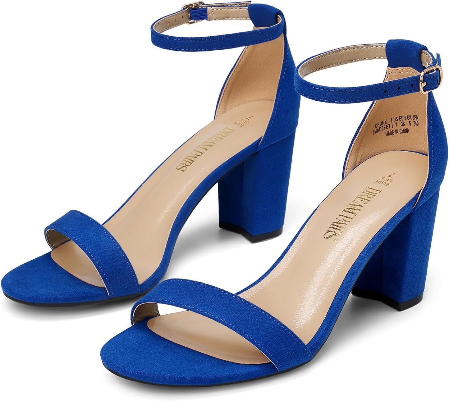 DREAM PAIRS Women's Chunk Low Heel Pump Sandals